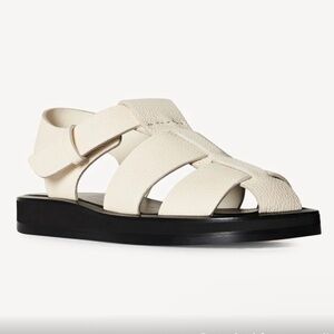 The Row Off White Fisherman Sandals EU 39.5 or US 9.5 Ivory